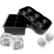 Round or Square Ice Cube Ball Tray Silicone Sphere Mold Bar Whiskey Cocktails⌒.