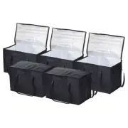 5Pcs Insulated Reusable Grocery Bag Thermal Food Bag with Zipper 22.8"x13"x15"