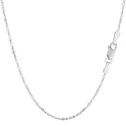 14k White Gold Diamond Cut Bead Chain Necklace, 1.2mm