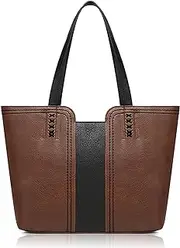 BeagufulWomen's Vegan Leather Tote Purses with Zipper Casual Shoulder Bags Large Capacity Handbags
