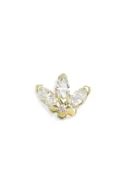 Maria Tash Engraved Diamond Lotus Stud Earring