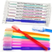 100/ 200PCs Disposable Pre-Pasted Toothbrush Soft Bristle Individually Wrapped