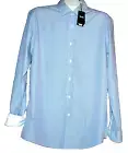 Hugo Boss Men's Blue White Striped Button Front Dress Shirt Size 17