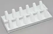 12 Finger Display White Ring Display White Leatherette Jewelry Display Stand