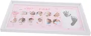 Baby Growth Record Frame Handprint Footprint Decorative Photo Frame for Newborn Shower