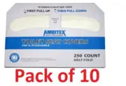 Ambitex TSC2500 Disposable Toilet Seat Covers Flushable 250 count (Pack of 10)