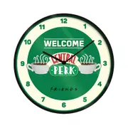 Friends TV Central Perk Retro Style Novelty Wall Mounted Clock Set Green/White