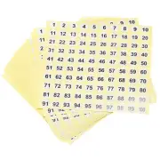 Round Number Stickers 10mm Dia Number 1-100 Coated Paper Label 15 Sheets White