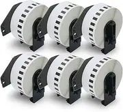 BETCKEY - Compatible Continuous Labels Replacement for Brother DK-2210 (1.1 in x 100 ft), Use with Brother QL Label Printers [6 Rolls]