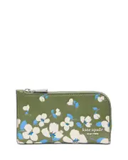 kate spade new york Devin Painterly Bouquet Embossed Leather Small Slim Bifold Wallet