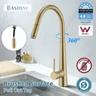 Bastone Kitchen Laundry Sink Mixer Pull Out Faucet Brushed Gold swivel spout Tap