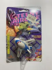 RARE Vintage 1996 Teeny Airline Toy Jet Plane Airliner Airplane White Blue #7426