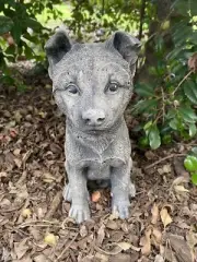 Blue Heeler Cattle Dog Memorial Statue Ornament Animal Concrete Cement Garden