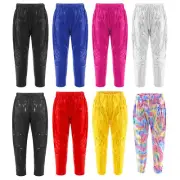 Kids Boys Girls Radish Pants Harun Pants Shiny Sequins Stage Performance Pants