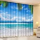 Sea Baptizing Beach 3D Curtains Blockout Photo Printing Curtains Drape Fabric