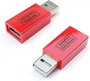 PortaPow 3rd Gen USB Data Blocker (Red 2 Pack) - Protect Against Juice Jacking