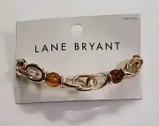 Lane Bryant Gold Tone Stretch Bracelet NOC