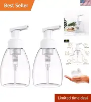 Compact 8oz Clear Refillable Foaming Soap Pump Bottles for Home & Commercial Use