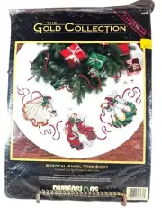 NOS Dimensions Mystical Angels Tree Skirt Kit Counted Cross Stitch DIY crafting