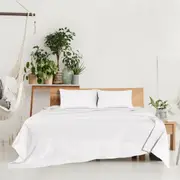 100% Cotton Flannel Sheet and Pillowcase Set Cozy and Warm Bedding Sheet Set - White