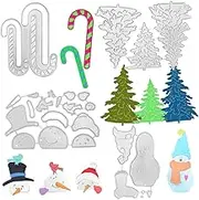 27Pcs Die Cuts for Card Making, SENHAI Christmas Stencils Metal Cutting Dies for DIY Christmas Decor, Scrapbook Album, Paper Craft - Snowman, Tree, Candy Cane Embossing Tools