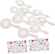NOLITOY 10 Sets Wooden Handheld Mirror Wooden Mirrors Craft for Mirror Craft Cosmetics Craft for Party Craft Birthday Favors Handheld Mirror Wood Mirror To Drill