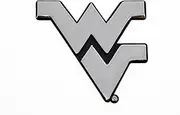 West Virginia University WVU Mountaineers Metal Auto Emblem - Many Different Colors Available! (Chrome)