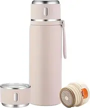 Berglander Stainless Steel Vacuum Insulated Travel Tumbler 15 oz, Camping Coffee Mug,Travel Mug Spill Proof with Lid - Thermos Cup for Keep Hot/Ice Coffee,Tea and Beer (Pink)