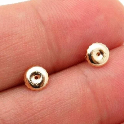 6-Pairs (12) Replacement Screw on Screw Off Earnuts Earrings Backs 14K Yellow Go