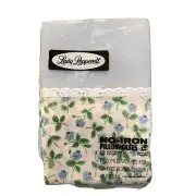Vintage Lady Pepperell Percale Blue Flower Pillowcase Set Of Two NOS