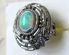 Ethiopian Opal Beehive Ring / size 9 / 925 Sterling Silver / 1.25 cts, 10.7 g