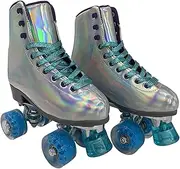 SSJJTT Roller Skates Four-Wheel Roller Blades Adult for Women and Men Beginners High-Top Outdoor and Indoor Pu Leather