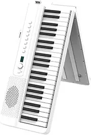 FUQID Portable Foldable Keyboard Piano, Smart 88-Key Beginner Practice Folding Piano Instrument Set(White)