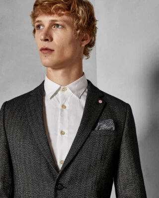 Ted Baker $695 WENSLEY Charcoal Wool 2-Btn Mens Suit 40R 40T 42R BNWT