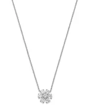 Bloomingdale's Fine Collection Certified Diamond Flower Pendant Necklace in 14K White Gold featuring diamonds with the DeBeers Code of Origin, 0.75 ct. t. w.