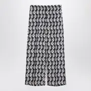 [MAX MARA TIMELESS] All Over Printed Silk Trousers 44 IT Blue