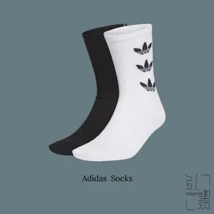 ADIDAS ORIGINALS SOCKS CREW 白黑 綠紅 三葉草 長襪 GD3559【Insane-21】