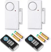 Wsdcam Wireless Door Window Alarm with Remote Magnetically Triggered Alarms for Doors or Windows Home Security Window/Door Alarm Kit, 110 dB Loud (2 Pack)