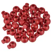 Cord Locks, 100 Pack Ball Spring Toggle Stopper, Wine Red