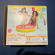 Inflatable Baby Pool Intex Sunset Glow (34in X 10in) Soft Inflatable Floor NIB
