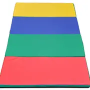 Large 240cm x 120cm x 5cm Gymnastics Folding Gym Exercise Yoga Mat - Rainbow