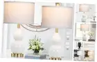 Double Gourd Ceramic Table Lamps Set of 2, Modern White Bedside Lamps for