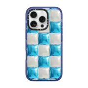 iPhone 16 Pro Impact Case MagSafe Compatible Balloon Checkers - Sky Blue