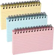 Pack of 500 Colourful Index Cards Lined, 7.5 x 12.5 cm Spiral Notepad with Transparent Cover, Colourful Flashcards, Learning Tabs, for School Supplies, Learning Accessories, Vocabulary Cards, Meetings