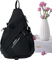 Men's Sling Bag - Large Capacity Bag, Sports Style Sling Pack for Training Shopping, Capacity Capacity Activity, Comfortable and Safe, Single Gravel Sling Bag, Large