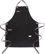 Cosmic Aprons Heavy BBQ and Kitchen Apron, Heavy-Duty Black Apron with Pockets a
