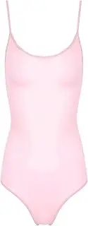 [Vxuxlje] Women's Sexy See Through Sleeveless Open Crotch Bodysuit Spaghetti Straps Lingerie Leotard