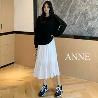 在飛比找蝦皮商城優惠-ANNE｜女長袖大學T+雪紡長裙兩件套裝【AO10120】長