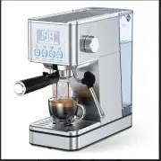 Espresso Machine, 20Bar Compact Stainless Espresso Maker, With Milk Frother #ric