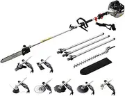 Giantz Pole Saw, 62cc Hedge Trimmer Brush Cutter Poles Tree Pruner Chainsaw Cordless Petrol Hand Power Chainsaws Home Garden Farm Whipper Snipper Tool Saws, with Allen Key Battery Charger 9 in1